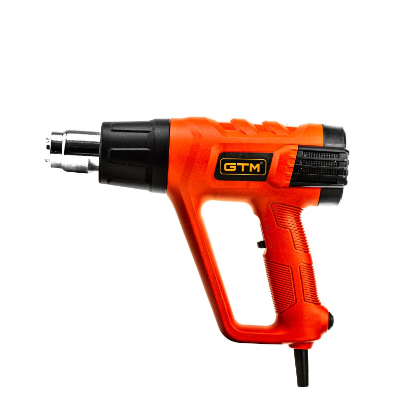 Термовоздуходувка GTM HG2000EM, 2000Вт, 80-600С, 300/500л/мин, LCD-дисплей.
