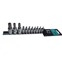 Набор головок со вставкой Whirlpower Torx с отверстием 1/4' и 3/8' 11ед. на планке