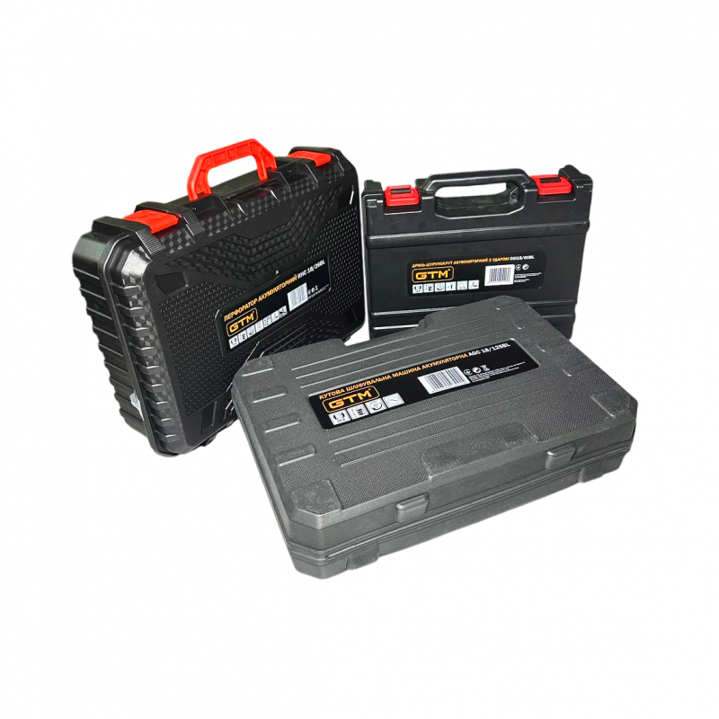 Набір ак. інструменту GTM (КШМ + Перфоратор + Шурупокрут + Ліхтар) Промо