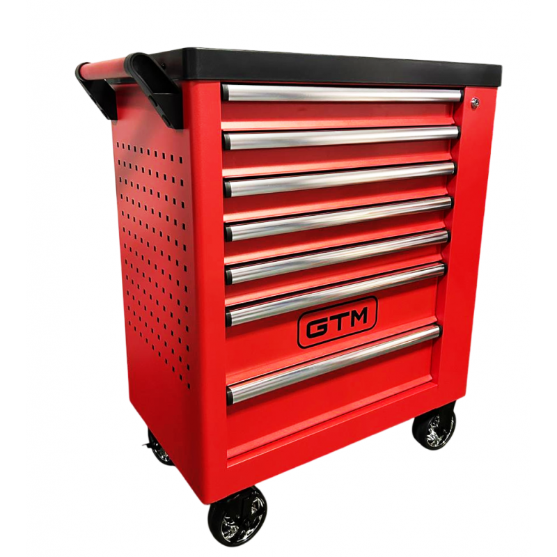 Візок інструментальний (тумба) на колесах GTM 7 відділень + бокове відділення