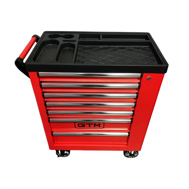 Візок інструментальний (тумба) на колесах GTM 7 відділень + бокове відділення