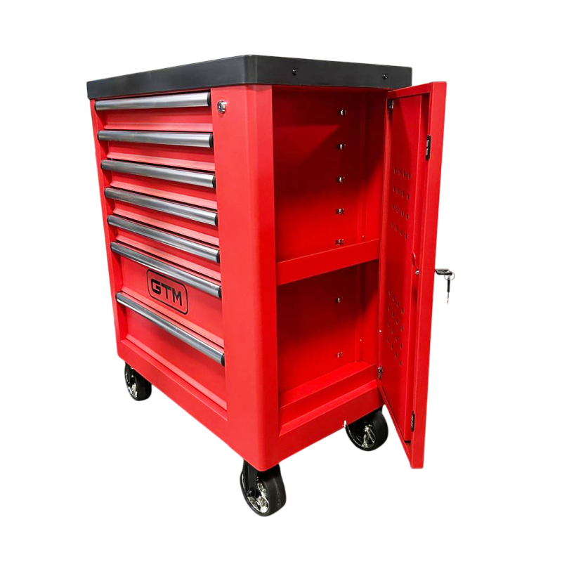 Візок інструментальний (тумба) на колесах GTM 7 відділень + бокове відділення