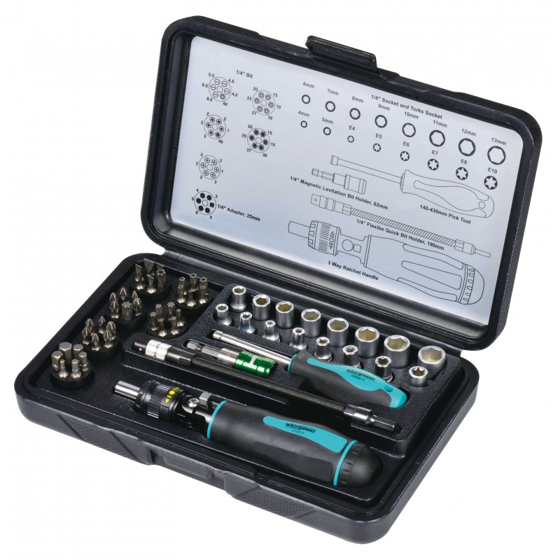 Набор бит 56од с держателем Whirlpower пластик.