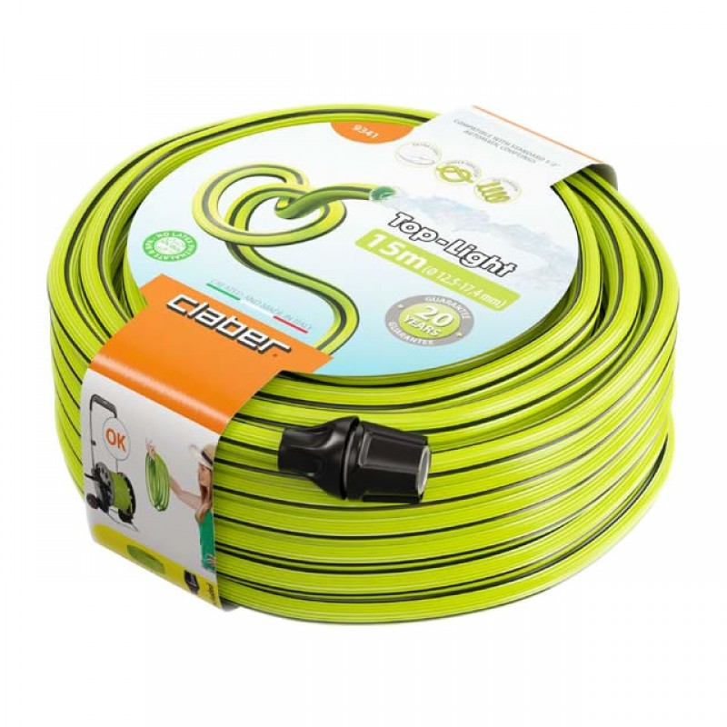 Шланг поливочный Claber 1/2' Top Light 15м, с коннекторами 2шт.