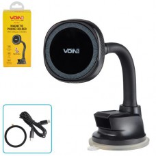 Держатель мобильного телефона VOIN UHV-0802, магнитный с беспроводной зарядкой 15W, на присоске