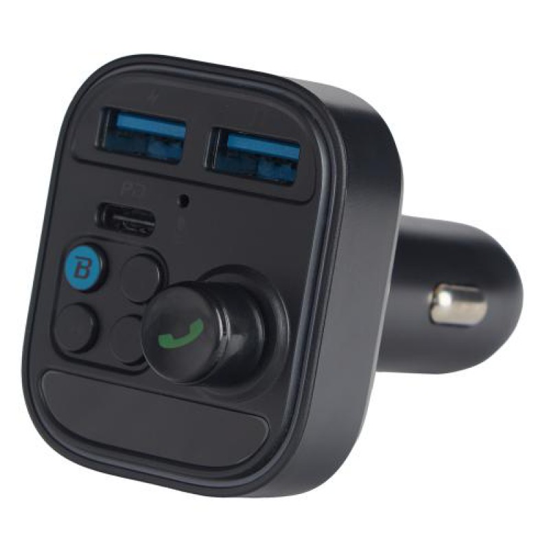 Модулятор FM, VOIN W-3318, 12-24V 2 USB 2.4A, PD 30W, BT5.0, Hands free, вольтметр