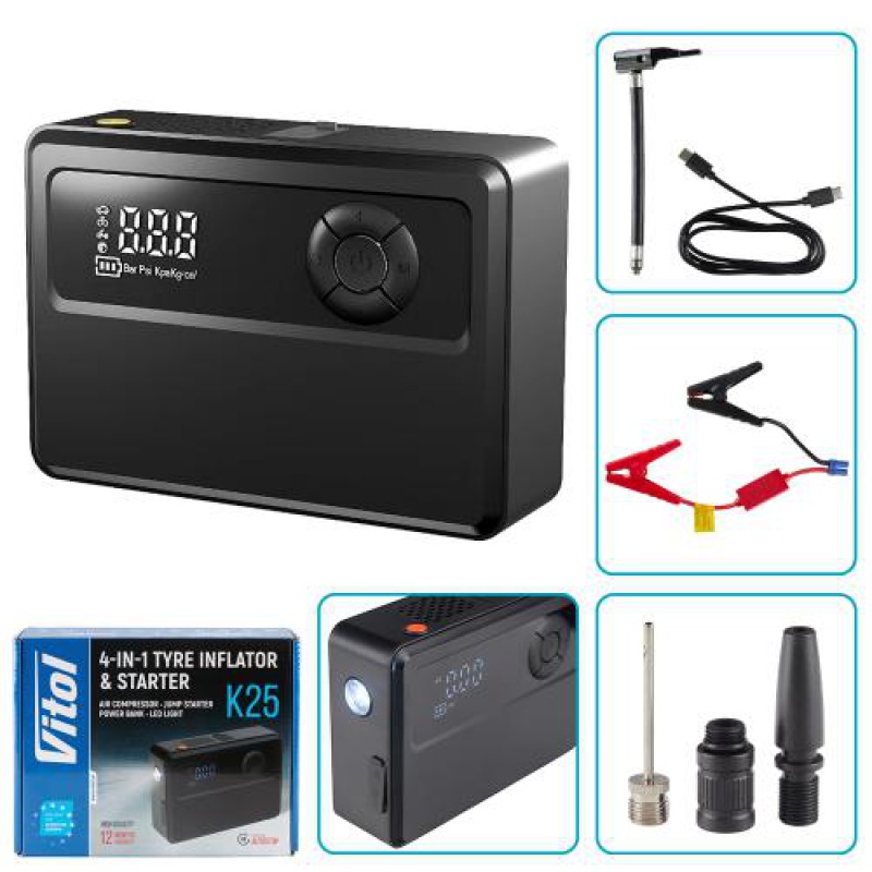 Компресор 'ViTOL' K-25 4in1/14.8V/22.2wh/6000mAh