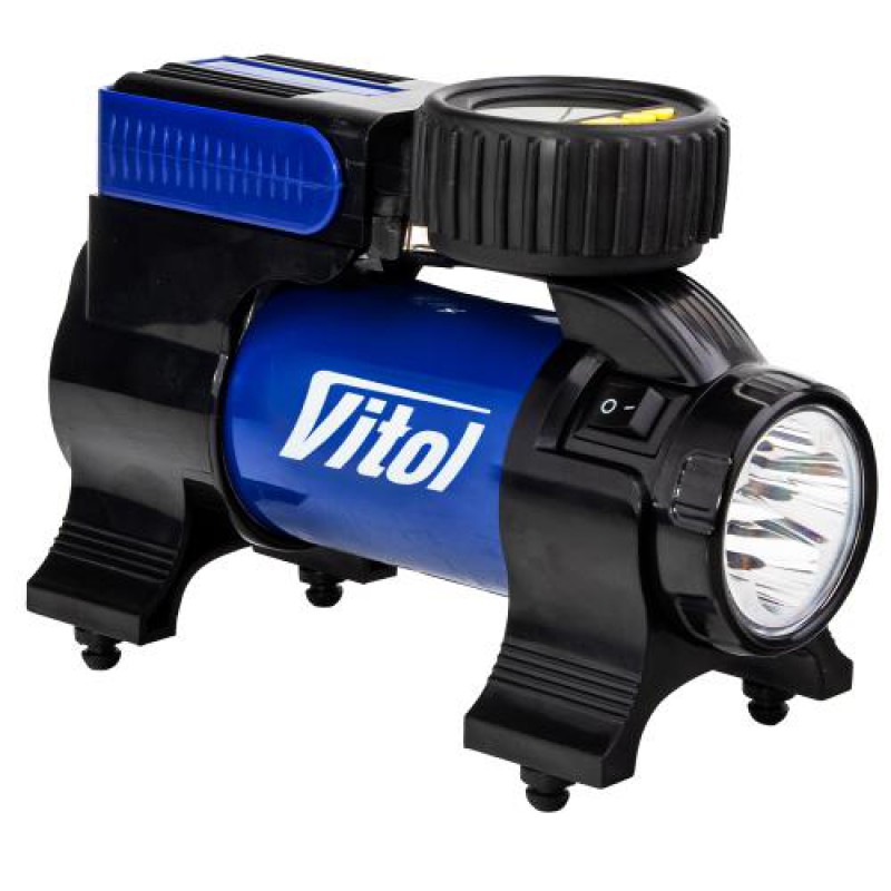 Компрессор "ViTOL" K-22 100psi/14Amp/37л/Фонарь/Автостоп/прикуриватель Компрессор "ViTOL" K-22 100psi/14Amp/37л/Фонарь/Автостоп/прикуриватель