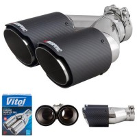 Насадка на глушитель НГ-1135B matte, внутр.d 64мм/дл. 241мм/2*наруж.d 89мм