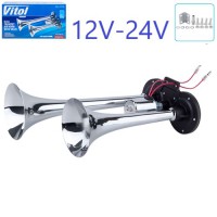 Сигнал пневматический CA-2238/VITOL/CIKADA 2-дудки, металл 12V/24V