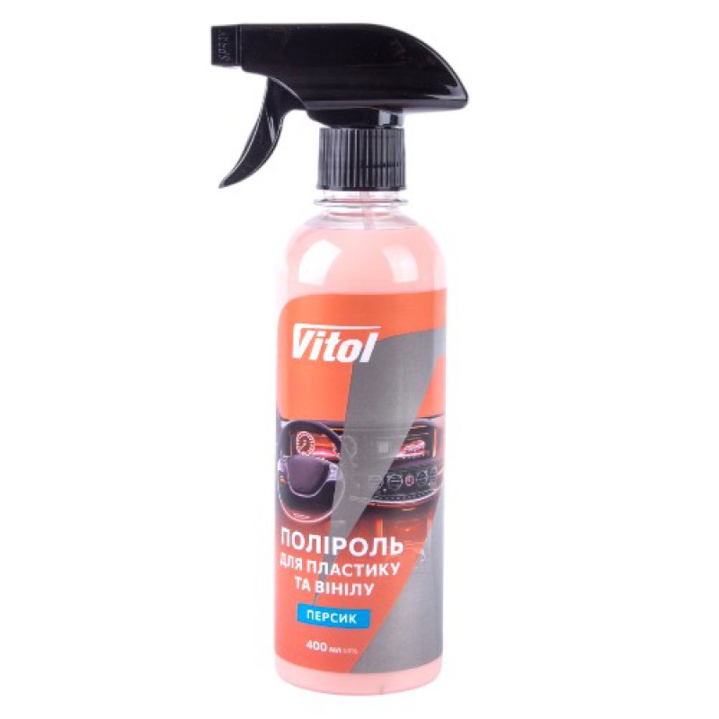 Поліроль для пластику та вінілу VITOL 400 мл Персик