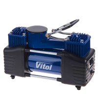 Компрессор "ViTOL" K-72 150psi/25Amp/90л/2 цилиндра/шланг 5,0м с дефлятором/клеммы