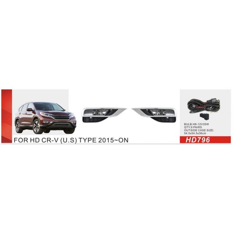 Фари дод. модель Honda CR-V/2015-16/HD-796/H8-12V35W/ел.проводка