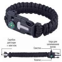 Браслет виживання з паракорту 5 до 1 (Black)