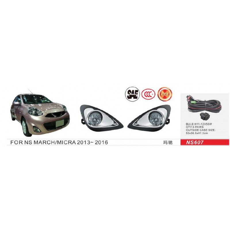 Фари дод. модель Nissan Micra 2013-16/NS-607/H11-12V55W/ел.проводка