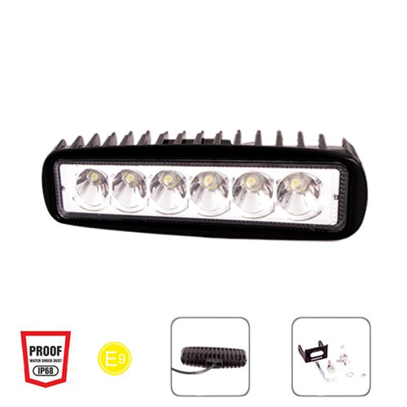 Фара рабочего света WLP-18RT2 SPOT 6Led*3W (158*43*57))/10-30V/18W/6000K