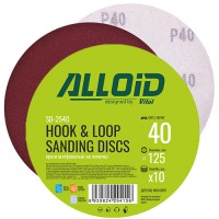 Alloid. Круг шлифовальный на липучке 125 мм, зерно  40 (10шт)