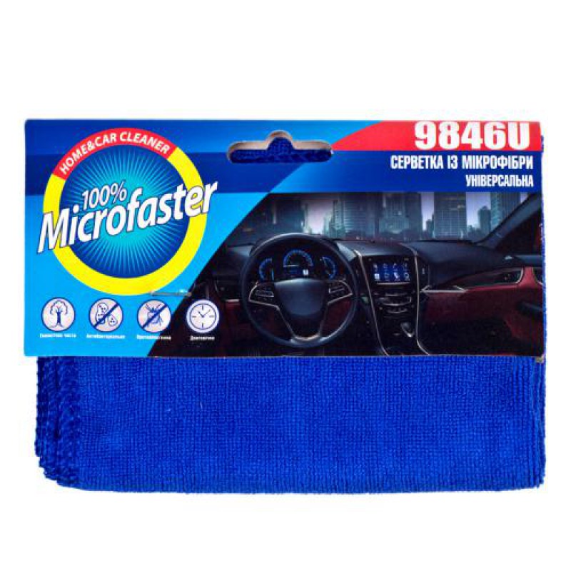 Серветка мікрофібра 9846U універс. 40х30см/синя