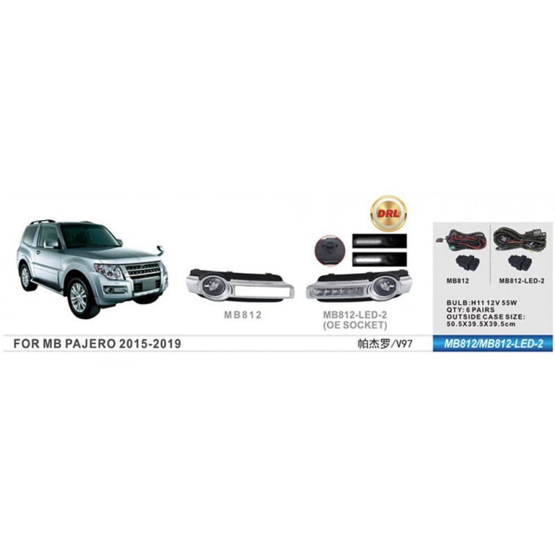 Фари дод. модель Mitsubishi Pajero 2014-19/MB-812/H11-12V55W/ел.проводка