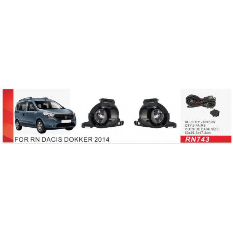 Фари дод. модель Renault Dockker 2013-/RN-743/H16-12V19W/eл.проводка