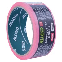 Alloid Pro. Стрічка малярська делікатна, рисова, рожева 38мм х 20м, 100мкм