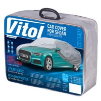 Тент автом. CC13401  M серый с подкладкой PEVA+PP Cotton/432х165х119 к.з.