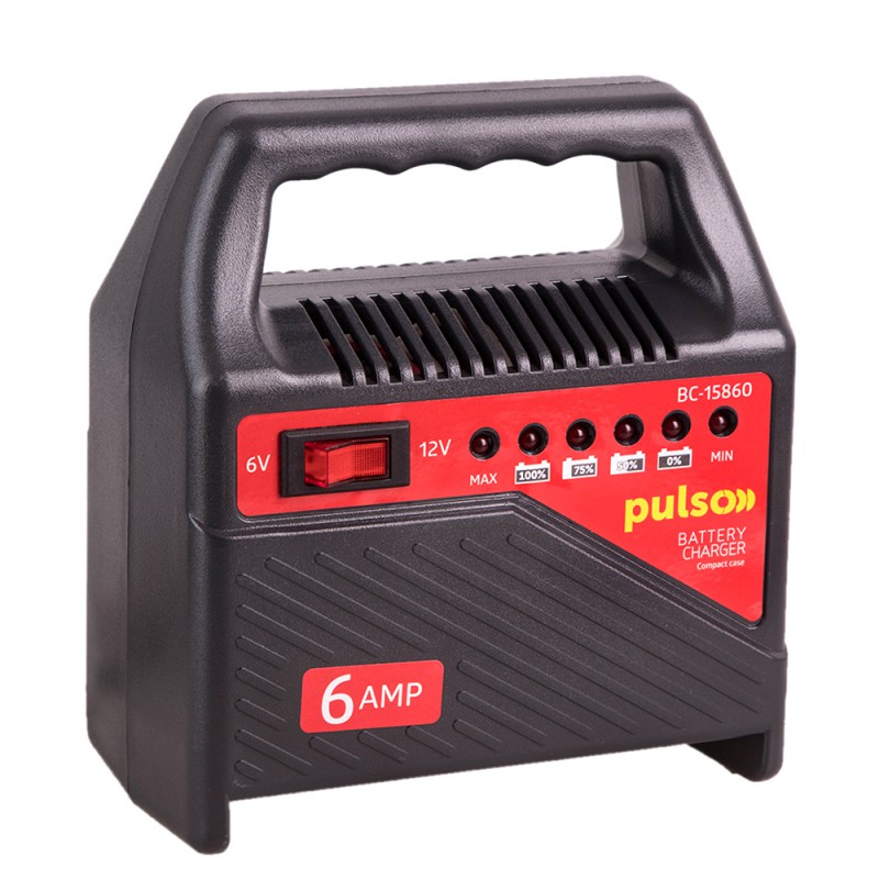 Зарядний пристрій PULSO BC-15860 6&12V/6A/15-80AHR/світлодіодн.індик.