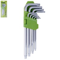 Alloid. Набор ключей изогнутых TORX удлиненных. 9 предм. T10 -T50. (НТ-0918)