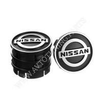 Заглушка колісного диска Nissan 60x55 чорний ABS пластик (4шт.) 50036