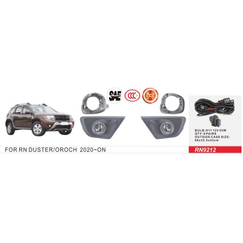 Фари дод. модель Renault Duster 2015-18/RN-9212/H11-12V55W/eл.проводка