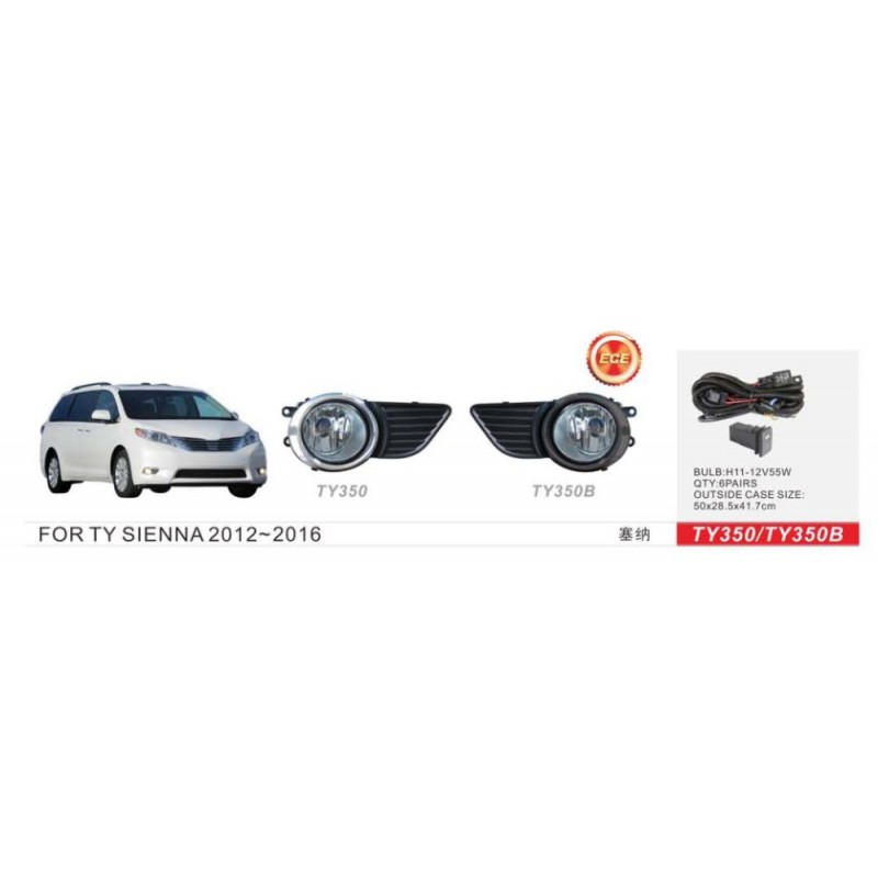 Фари дод. модель Toyota Sienna 2012-16/TY-350/H11-12V55W/eл.проводка