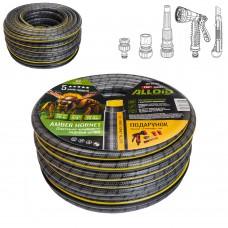 Шланг армований 4-х шаровий, 'Amber Hornett' 3/4' 30 м + подарунок пістолет, 2 конектори, адаптор і ніж,  Alloid Pro