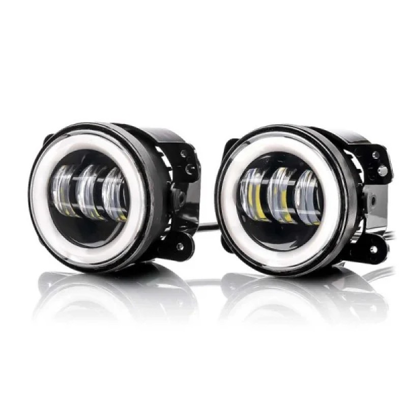 LED фара протитуманна J 4" W/Y дворежимна біле і жовте світло з обідком