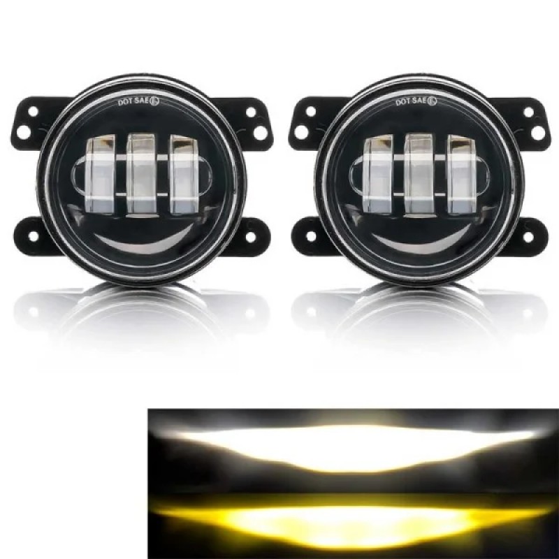 LED фара Leader протитуманна J 4" W/Y дворежимна біле і жовте світло (к-т 2шт)