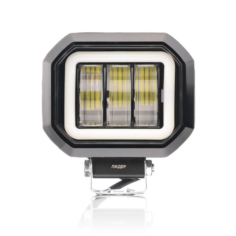 Фара рабочего света Leader + DRL V76 FLOOD 6Led x 5W (90 x 105 x 55) 10-30V/30W/6000K