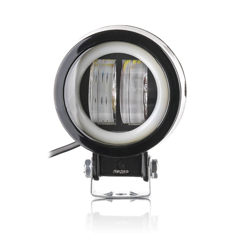 Фара рабочего света Leader + DRL Y20 FLOOD 2Led x 10 Вт (75x95x50) / 12-24 В / 20 Вт / 6000K