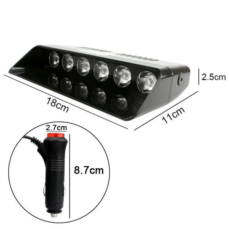 Стробоскоп S9 BR Leader красно-синий многорежимный на стекло 12V