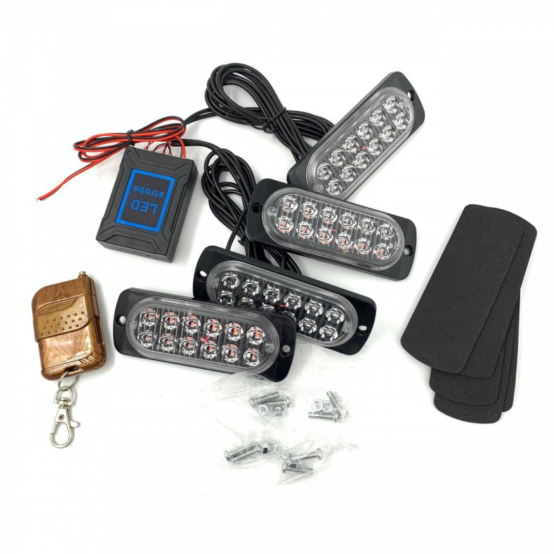 Стробоскоп 12 LED белый з пультом 4 шт