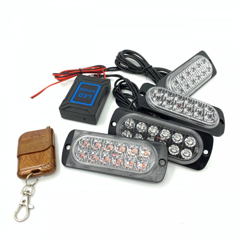 Стробоскоп 12 LED белый з пультом 4 шт