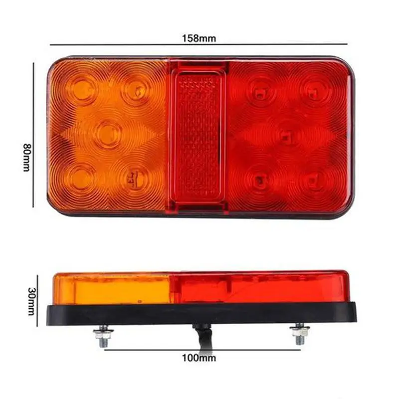 Фонарь светодиодный 10 LED задний 12V-80V для прицепов 2 шт