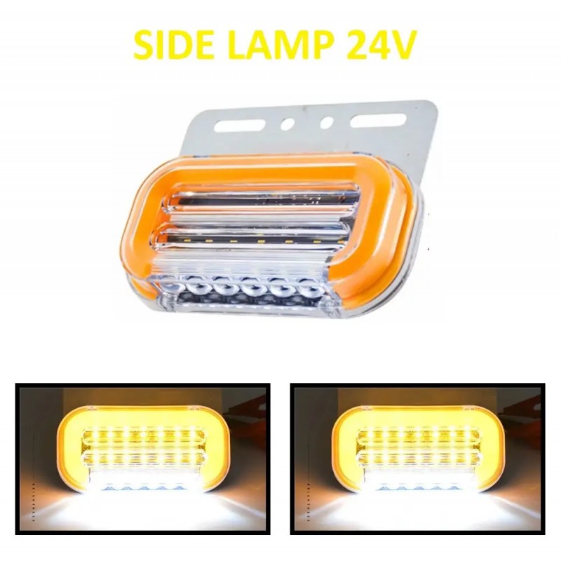 Габаритный фонарь LED moving SIDE LAMP с подсветкой и поворотом 24V желтый 1 шт