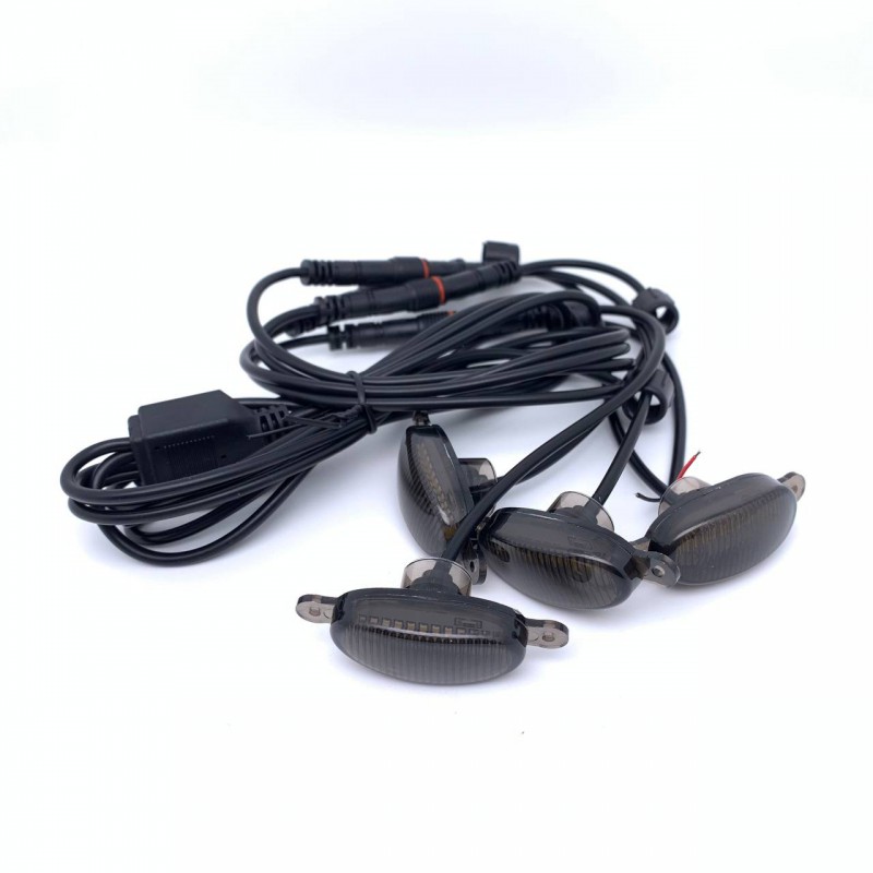 Подсветка решетки радиатора 12 LED желтый 12V (к-т 4шт)