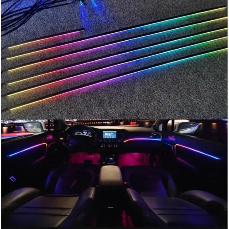 Подсветка салона авто Ambient light RGB 6в1 Bluetooth лента 12V