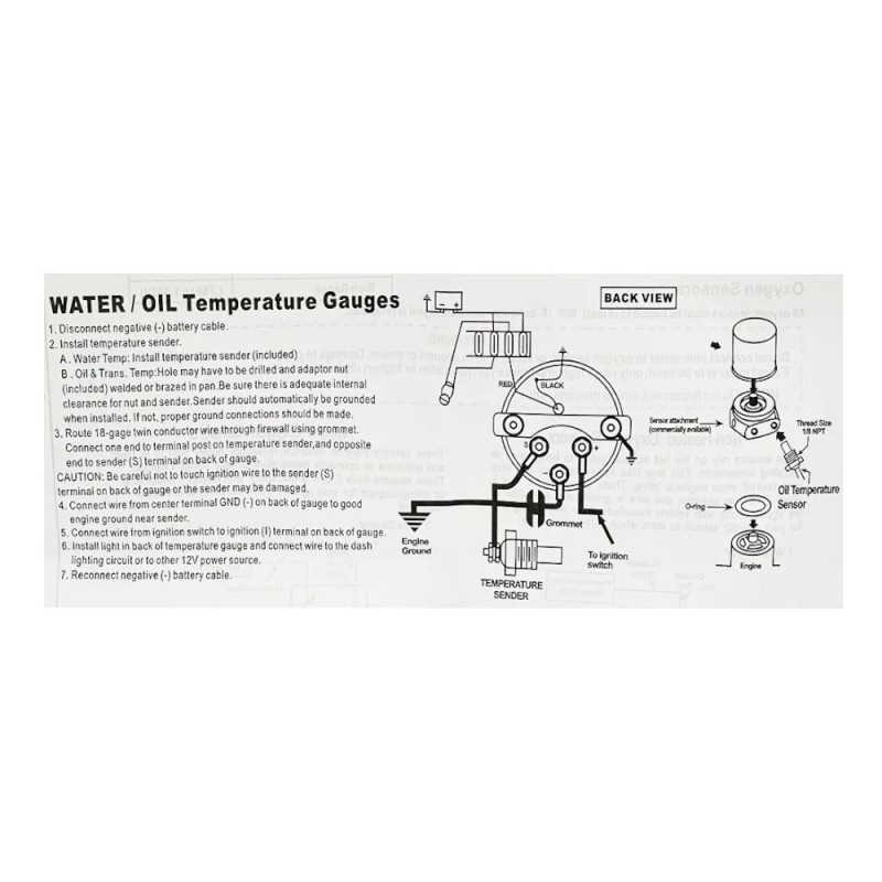 Температура воды Ket Gauge 7702-2 52 мм