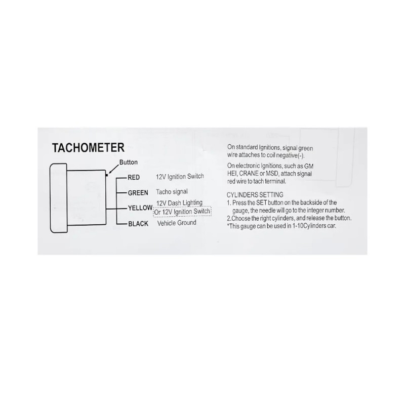 Тахометр Ket Gauge 7705-3 52 мм