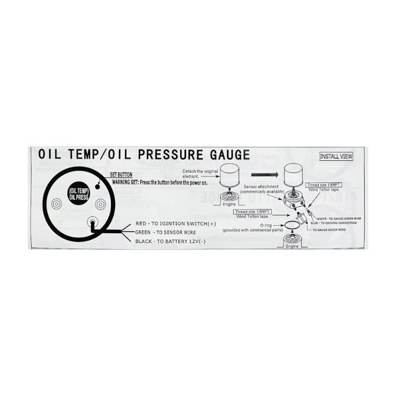 Давление масла Ket Gauge 8804 52 мм