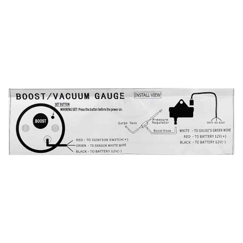 Разрежение во впускном коллекторе Ket Gauge 8806 52 мм