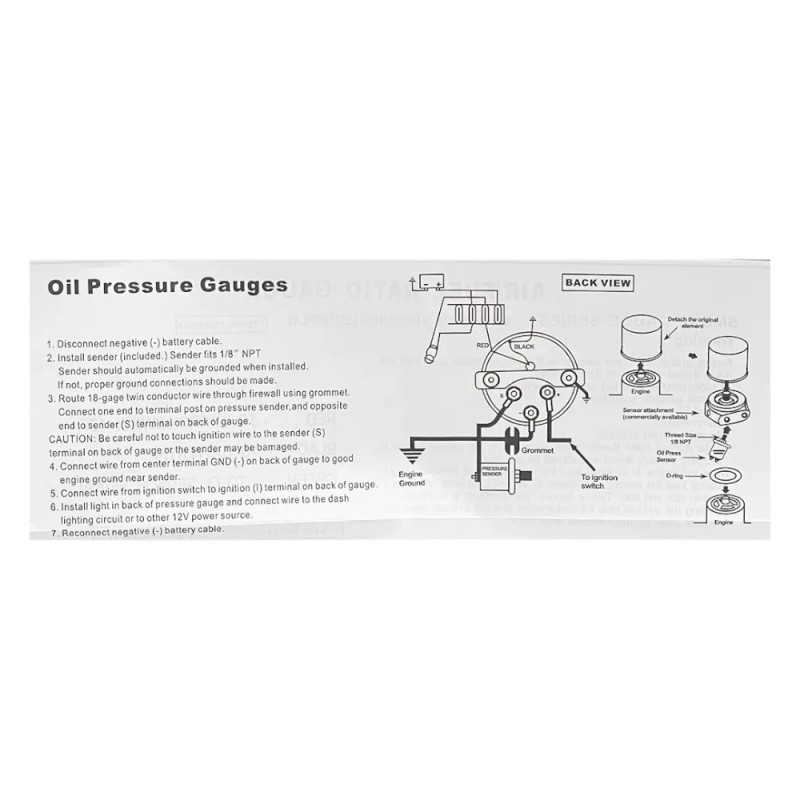 Давление масла Ket Gauge 7704-2 52 мм
