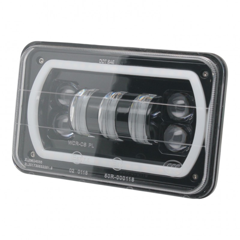 Фара рабочего света Leader 01 + DRL + поворот (170x108x70) 10-60 В / 75 Вт / 6000K