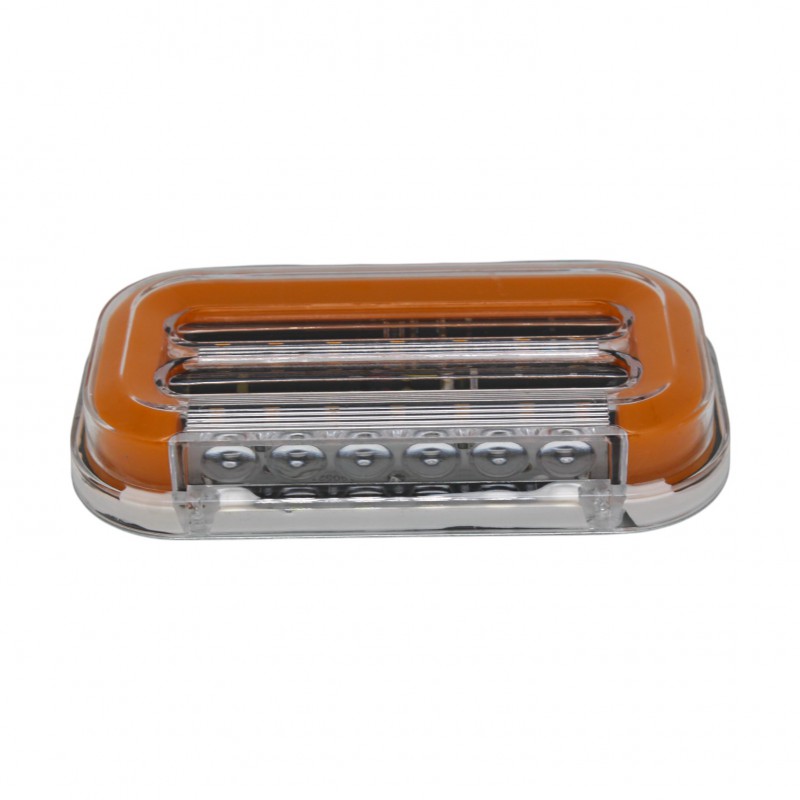 Габаритный фонарь LED moving SIDE LAMP с подсветкой и поворотом 24V желтый 1 шт